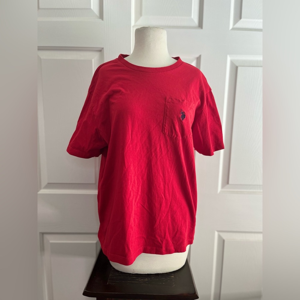 Item 067: EUC Polo Ralph Lauren Cotton Pocket T-Shirt in Red (Men’s Size Large)
